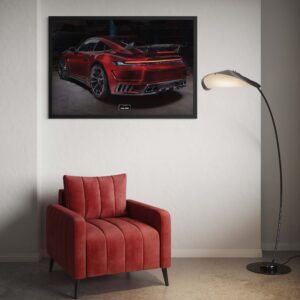 Tableau NÉON Porsche 992 Stinger GTR Limited Edition 213 ( Red Carbon )